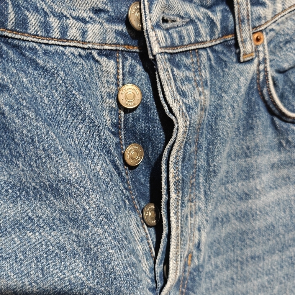 High Rise Straight Jeans Distressed Colorado Shadow Size 30 - Picture 2 of 8